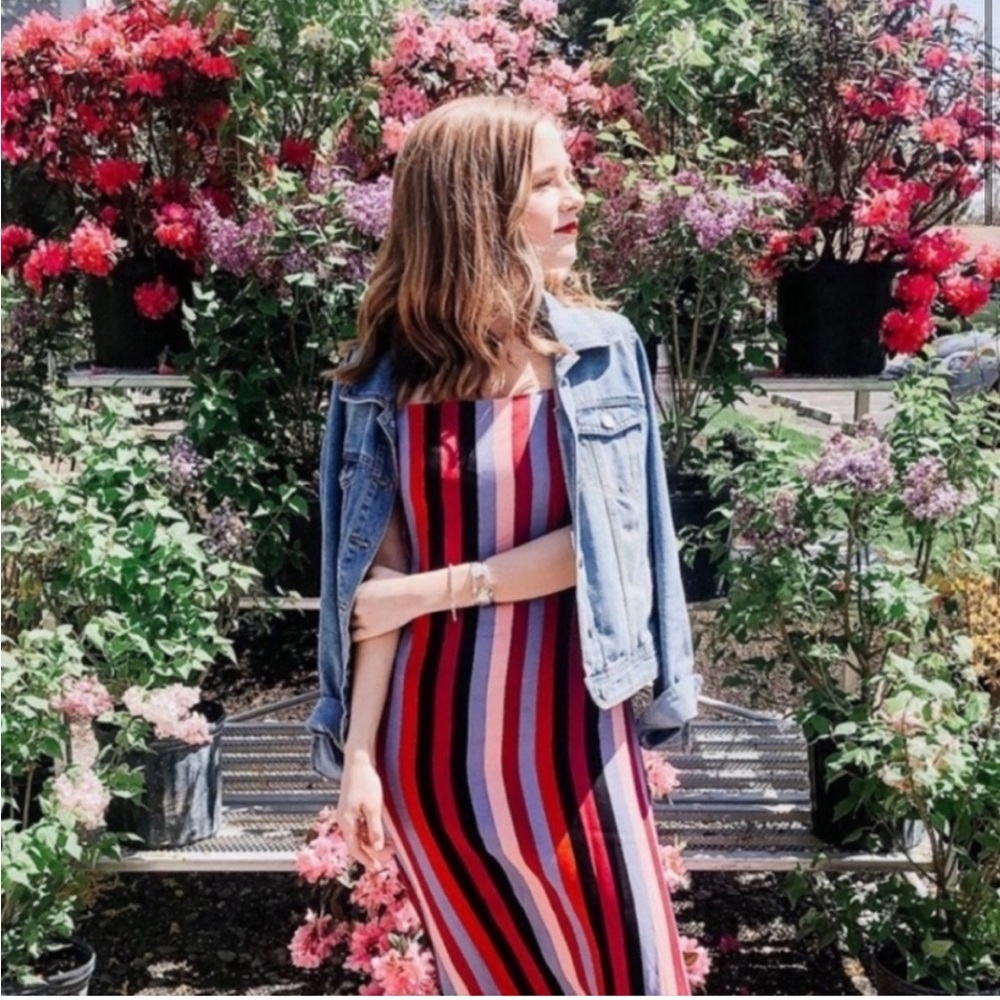 Reformation Rosaly Midi Dress In Isabel Stripe Size 2